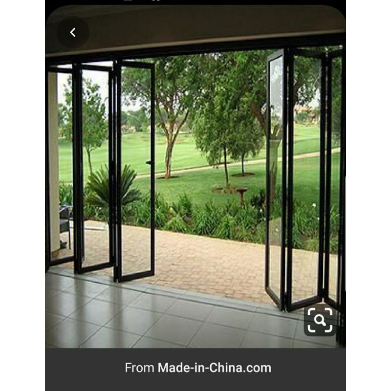 Pintu lipat aluminium dan kusen Aluminium kaca