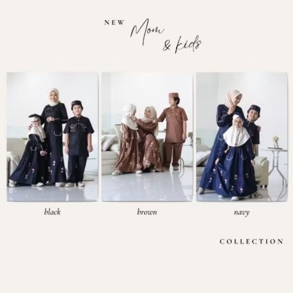 Dannis Gamis Anak Motif Bunga JKPL0302 / Gamis Hitam - Coklat - Navy JKPL 0302