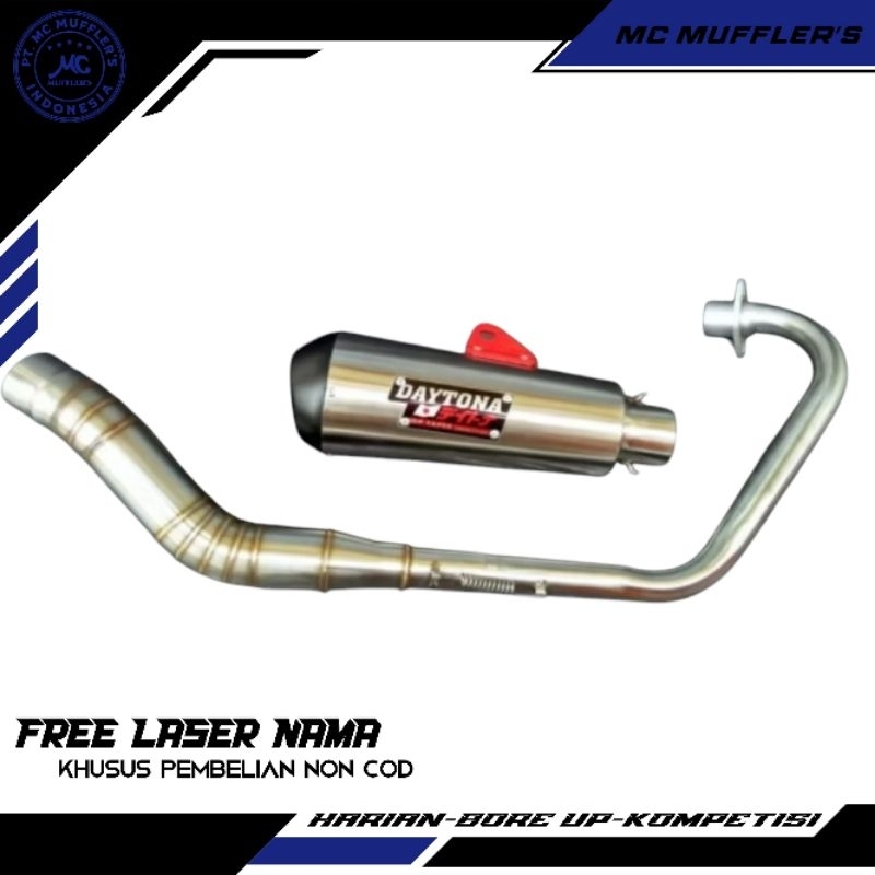 Knalpot daytona Gp taper untuk vixion/mx135/mxking/cb150/gsx150 DLL