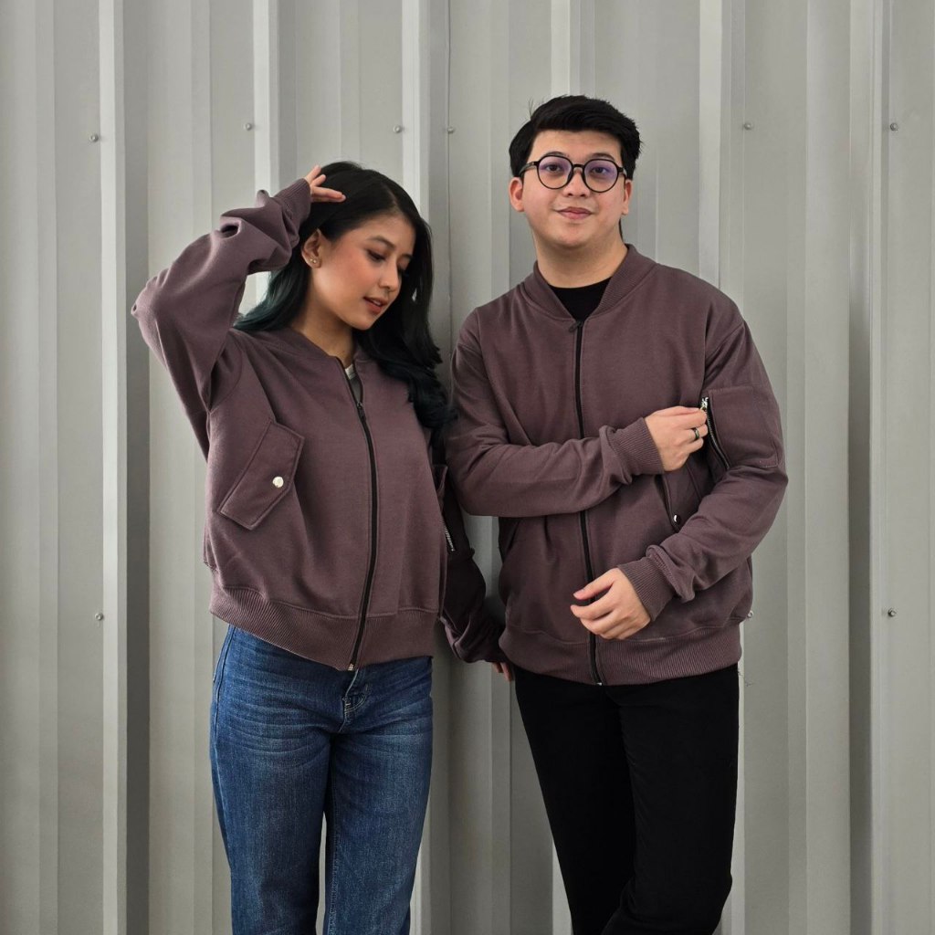 Jaket Couple Pasangan / Sweater Couple Pacar / Jaket Bomber polos