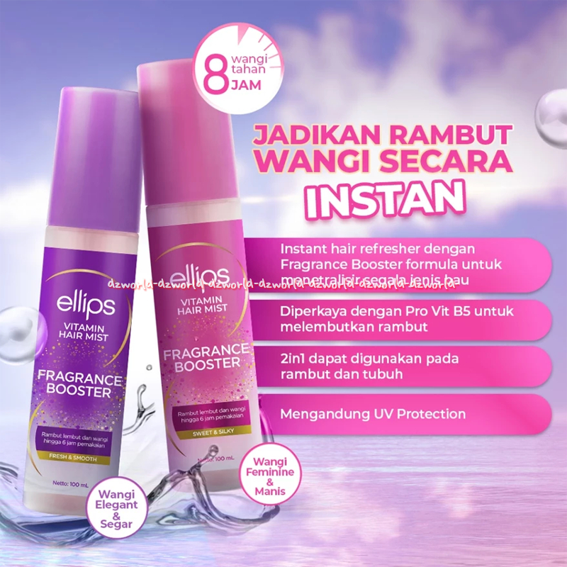 Ellips 100ml Vitamin Hair Mist Fragrance Booster Spray VItamin Rambut Semprot Dengan Pro Vitamin B5