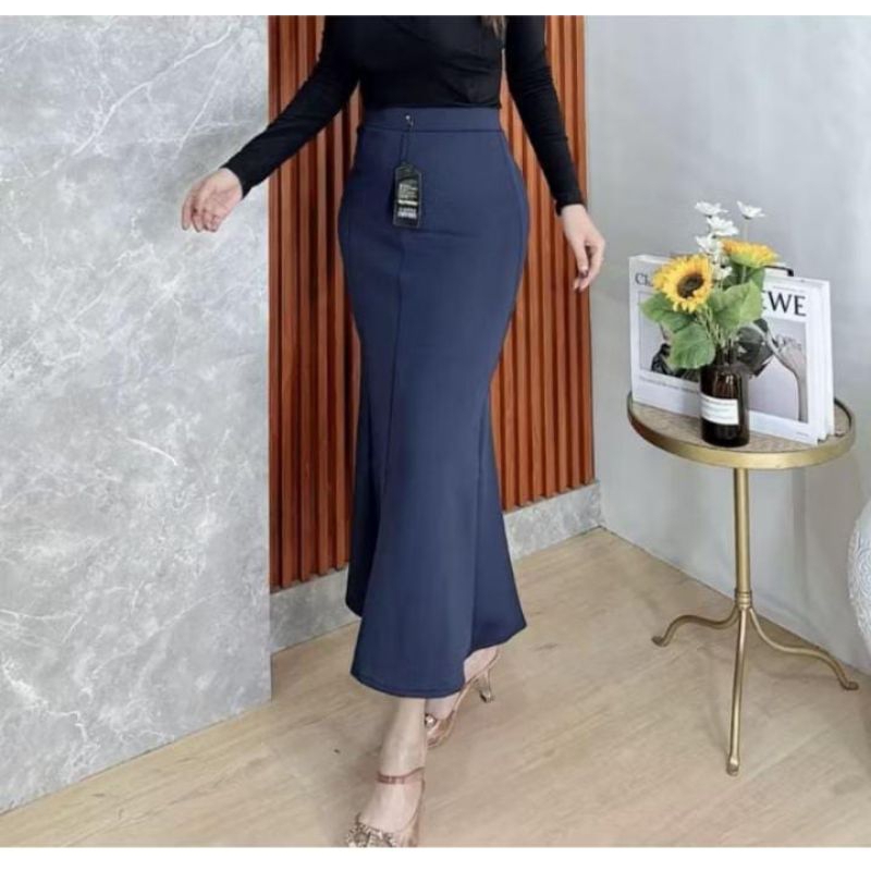 Lunar Mermaid Skirt Rok Span Mermaid-Rok Flair Scuba Wanita Premium Best Seller Terlaris Kekinian St