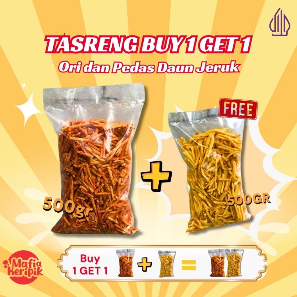 

TASRENG 500gr {BUY 1 GET 1} TASRENG ORIGINAL DAN PEDAS DAUN JERUK