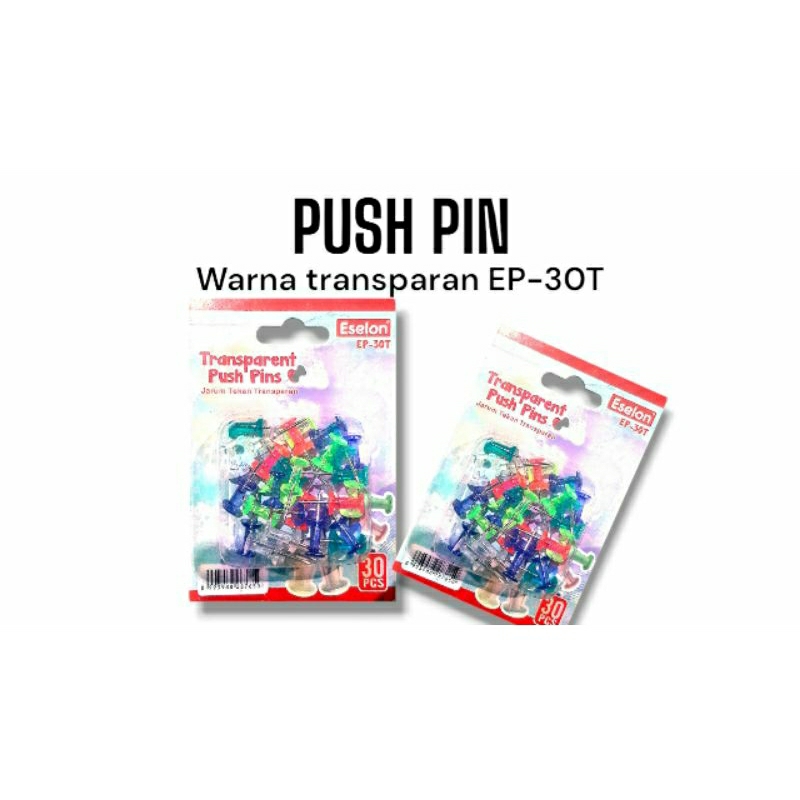 

Push Pin Warna Transparan 30T / Paku Push Pin