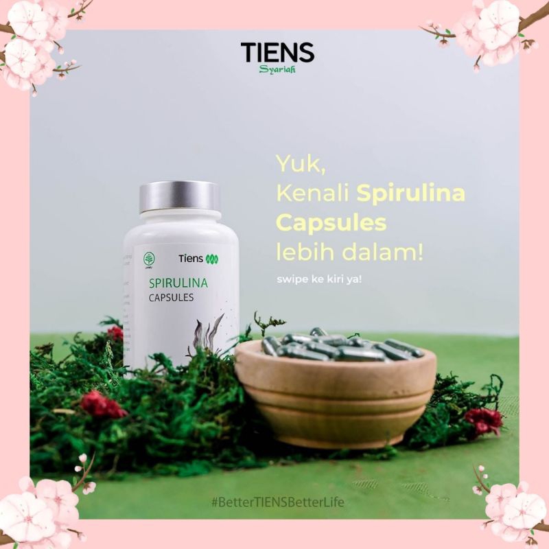 SPIRULINA CAPSULE TIENS \ SPIRULINA SUPLEMEN HERBAL TIENS \ Masker Wajah Spirulina \ SPIRULINA TIENS