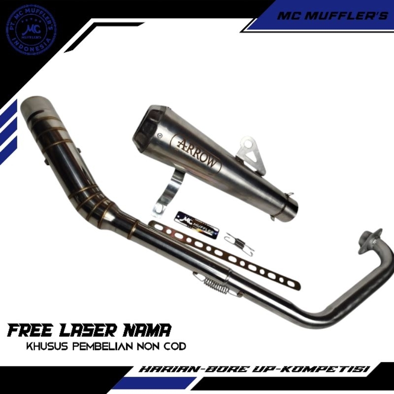 Knalpot arrow titan untuk vixion/r15/cbr150/cb150/gsx150 DLL