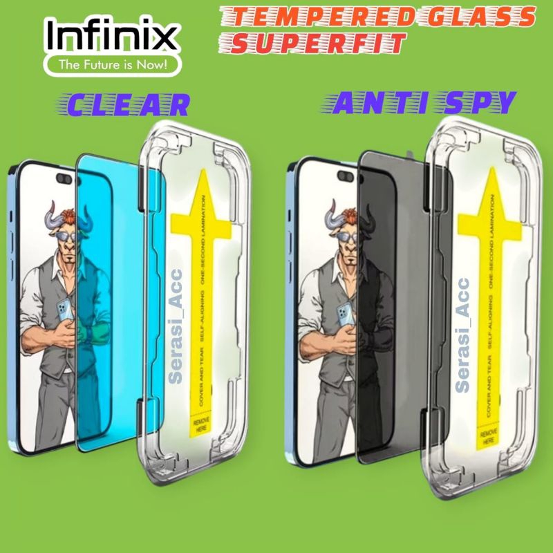 Tempered Glass Superfit Clear Bening / Anti Spy Infinix Smart 3 4 5 6 7 8 9 Plus Pro Hd 2021 Anti Go