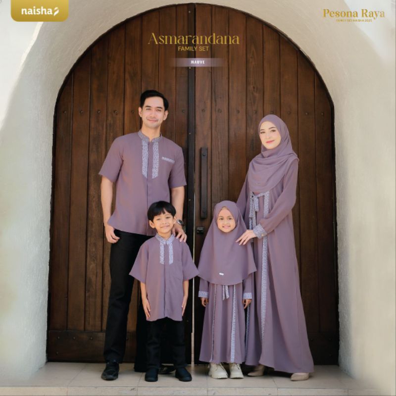 By Naisha- Asmaradana Mauve family set dewasa by Naisha| sarimbit keluarga| family set| lebaran| Cou