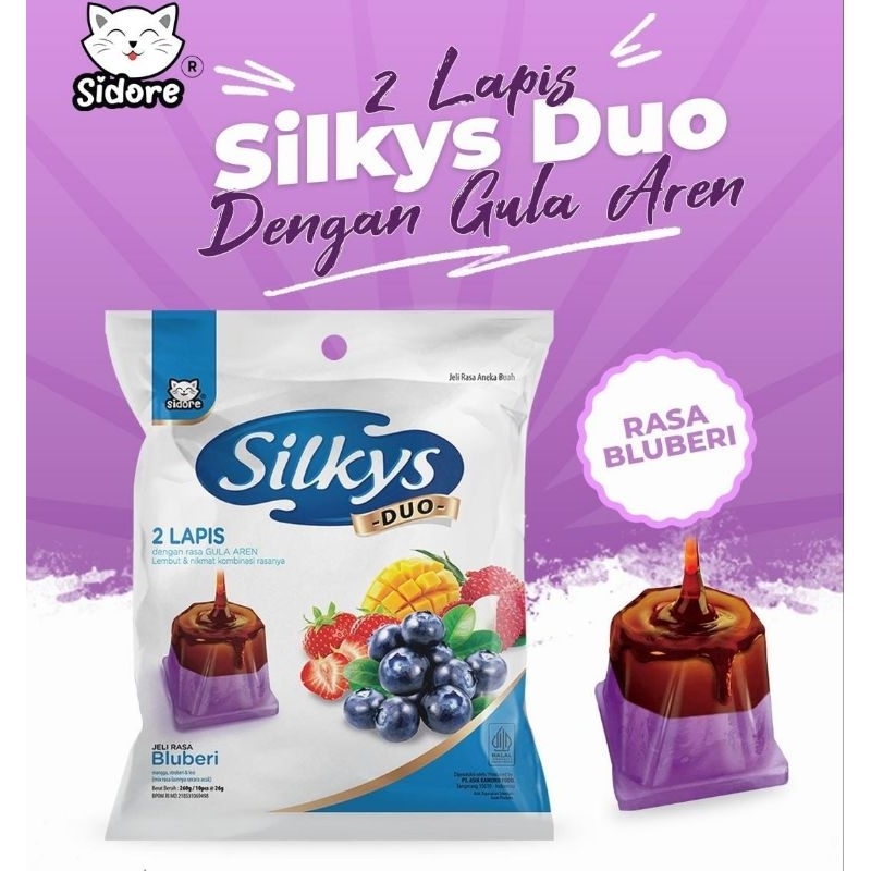 

Silkys Duo Gula Aren Jell Rasa Bluberi