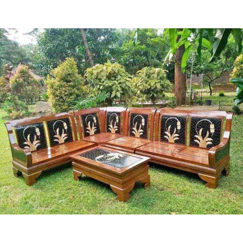 Furniture kursi sofa tamu model sudut semut / model kursi ruang tamu sempit / model kursi kayu untuk