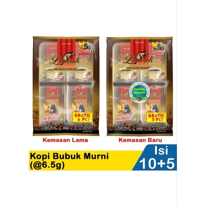 

luwak kopi bubuk murni isi 6.5grx15 sachet tanpa gula