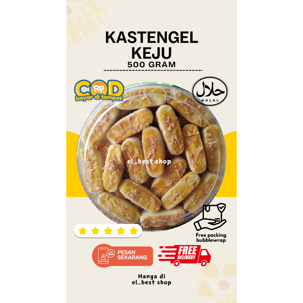 

Kue Kastengel Toples 500 gram | Kue Kering Lebaran | Kue Kering | Hampers Cookies | Parcel Lebaran