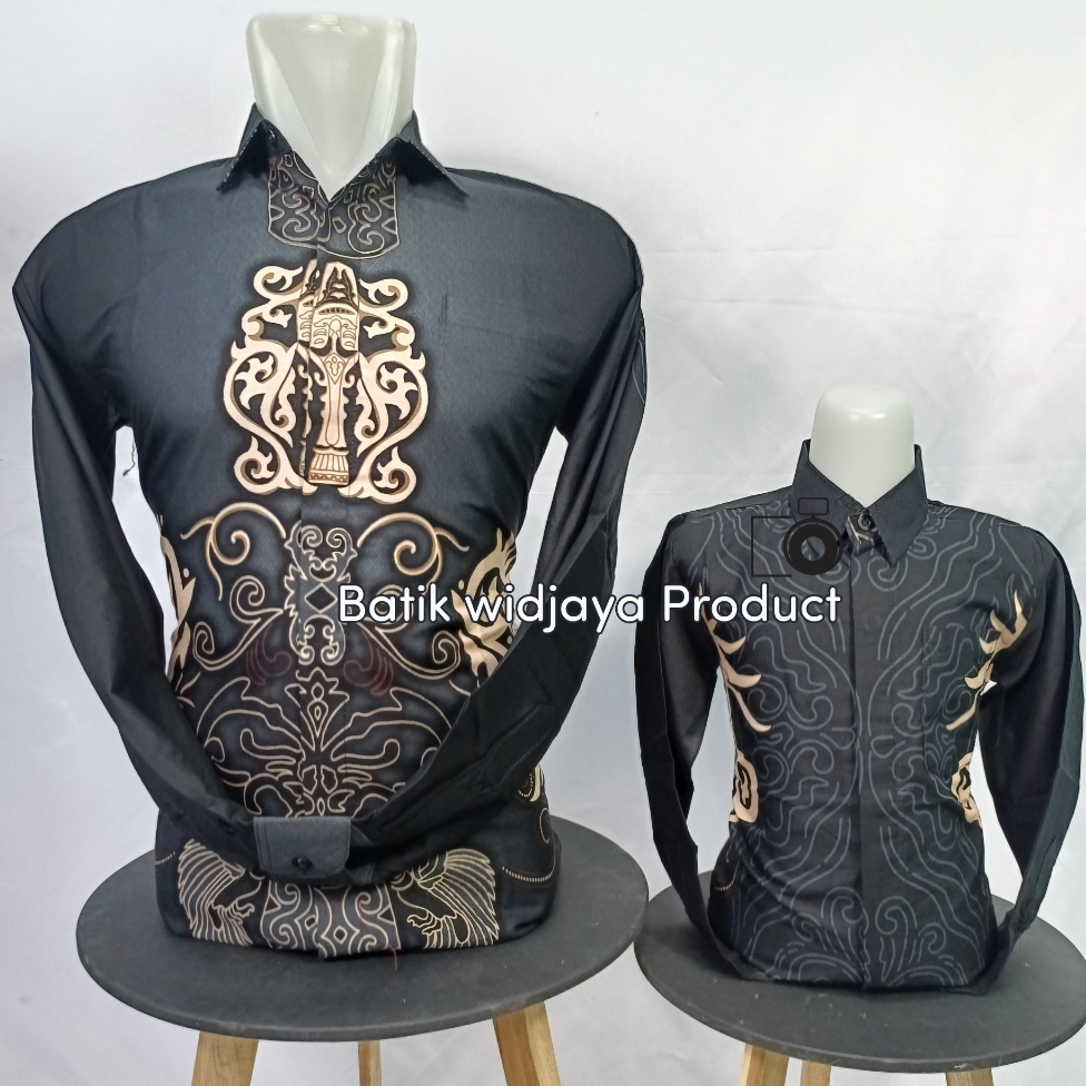 batik premium couple ayah anak motif toba abu abu clasic original cod