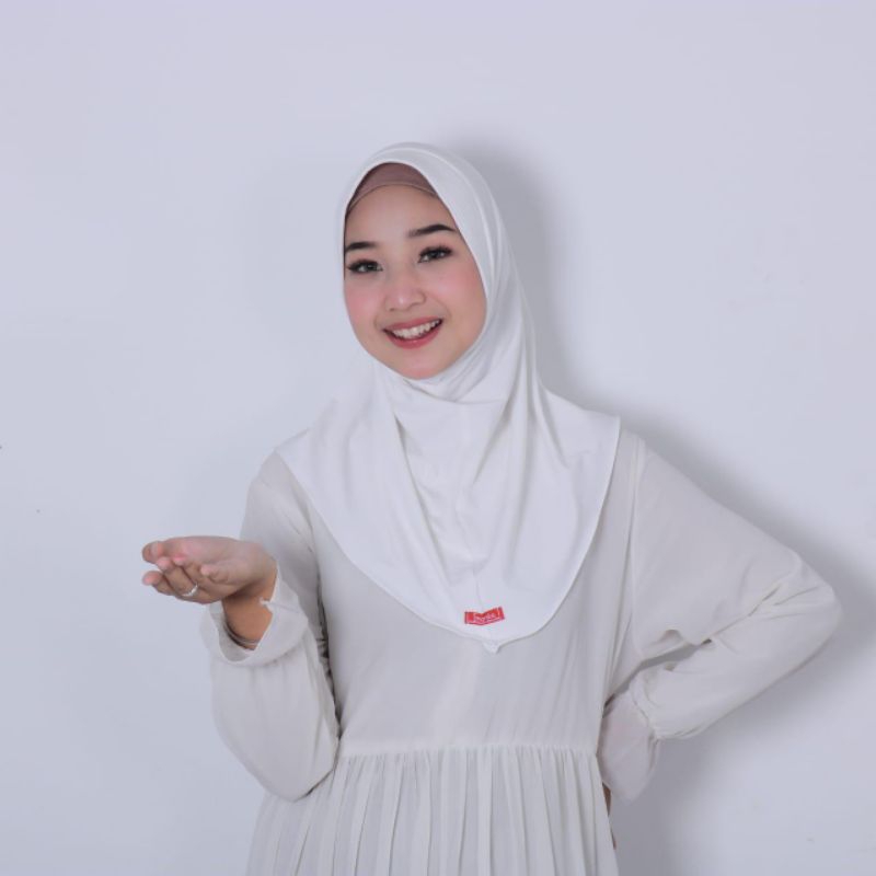 [ PUTIH ] Jilbab Instan Hijab Instan Hijab Sport Pet Tebal I Fuji Hijab Bergo Hamidah