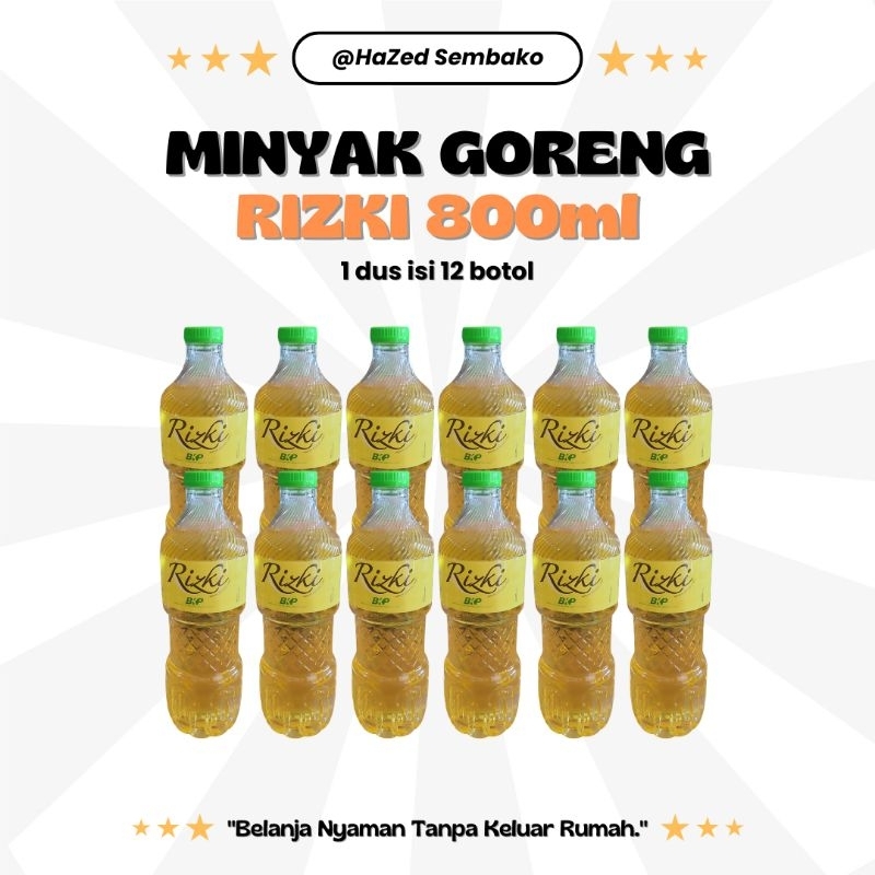 Minyak Rizki botol 800 ml ( 1 krat isi 12)