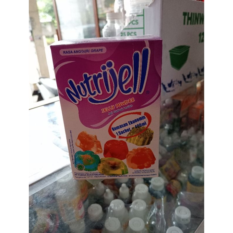 

Nutrijel Jelly powder rasa anggur/ 1 box isi 12 sachet