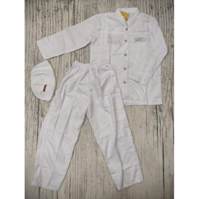 BUSANA MUSLIM ANAK COWOK PUTIH / SETELAN KOKO ANAK PUTIH / KOKO CITRA LENGAN PANAJANG / KOKO CITRA P