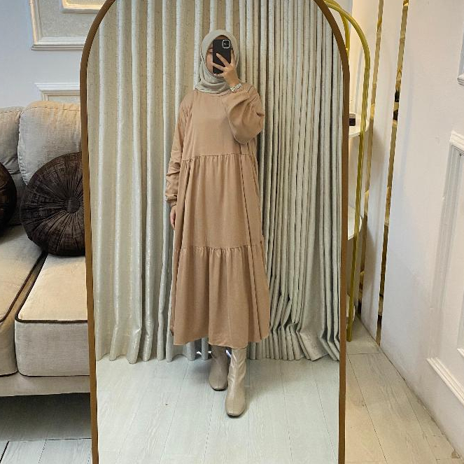STAIN MIDI DRESS BAHAN RAYON TWILL ADEM