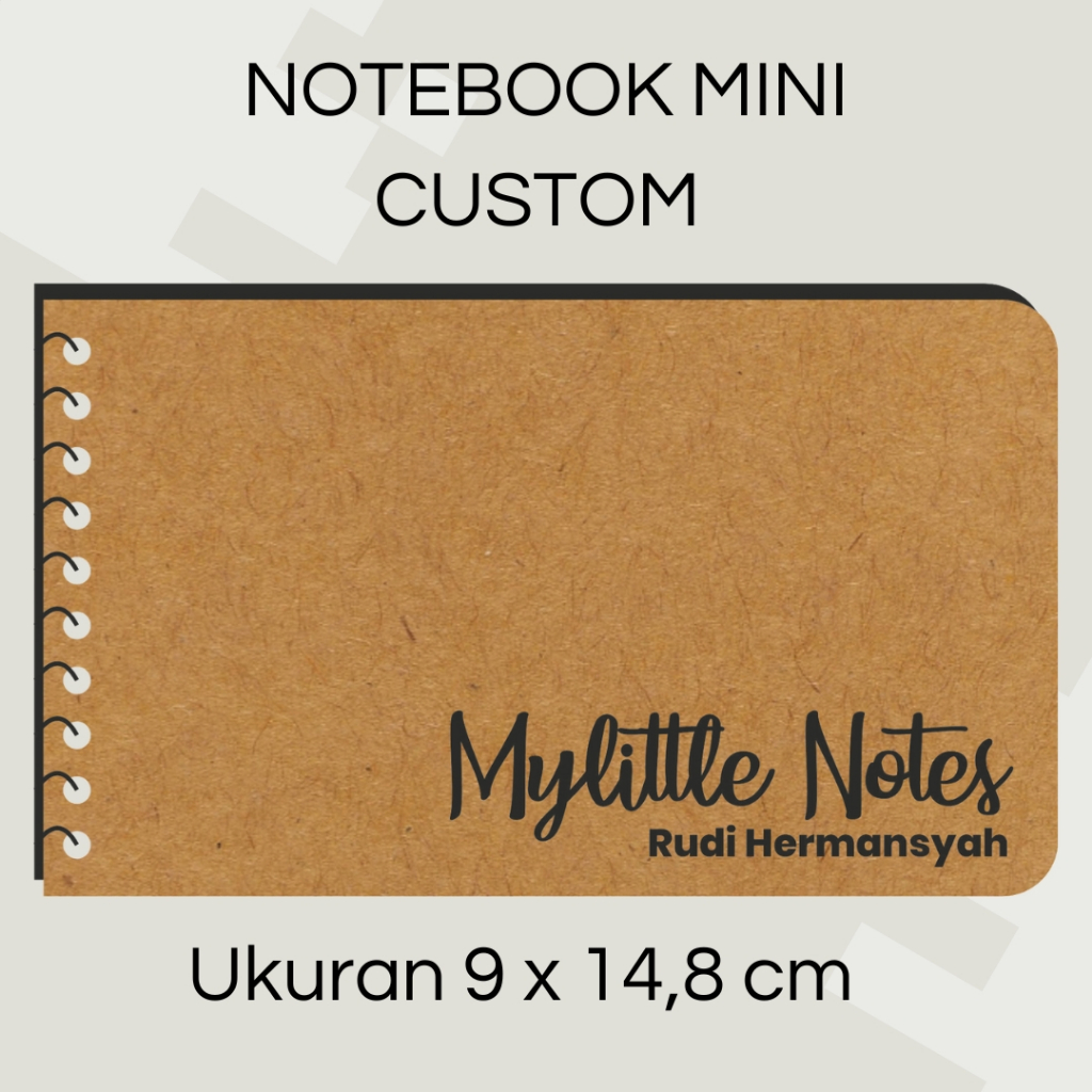 

Notebook Notes Notepad Kertas Coklat Kraft Little ukuran 9 x 14,8 cm cover custom