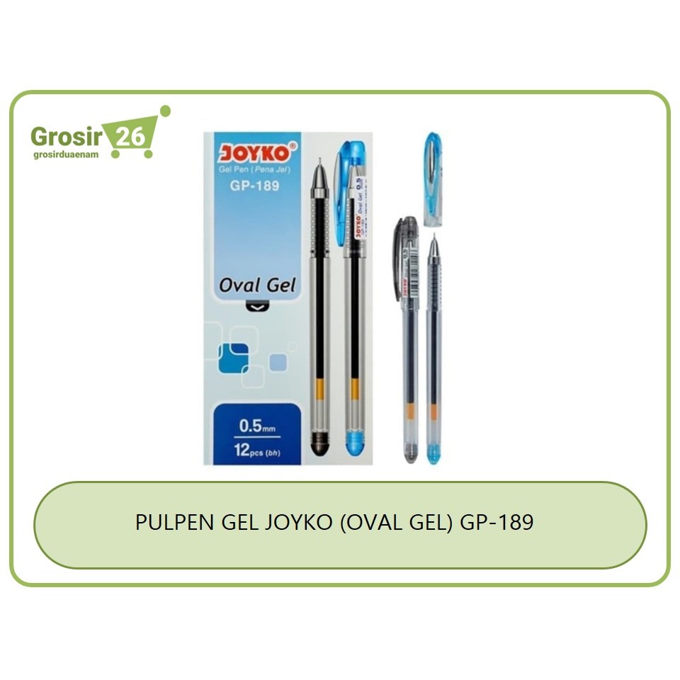 

PULPEN GEL / PENA GEL / PULPEN TINTA BASAH JOYKO OVAL GEL GP-189 TINTA HITAM 0.5 MM (12 PCS)