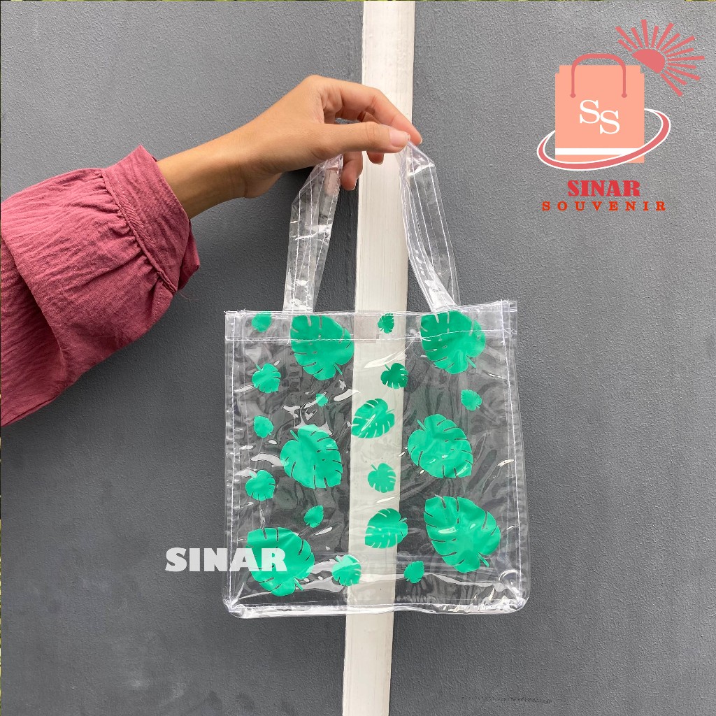 

Tas Full Mika Transparan Ready Stok Motif Daun Monstera- Siap Kirim