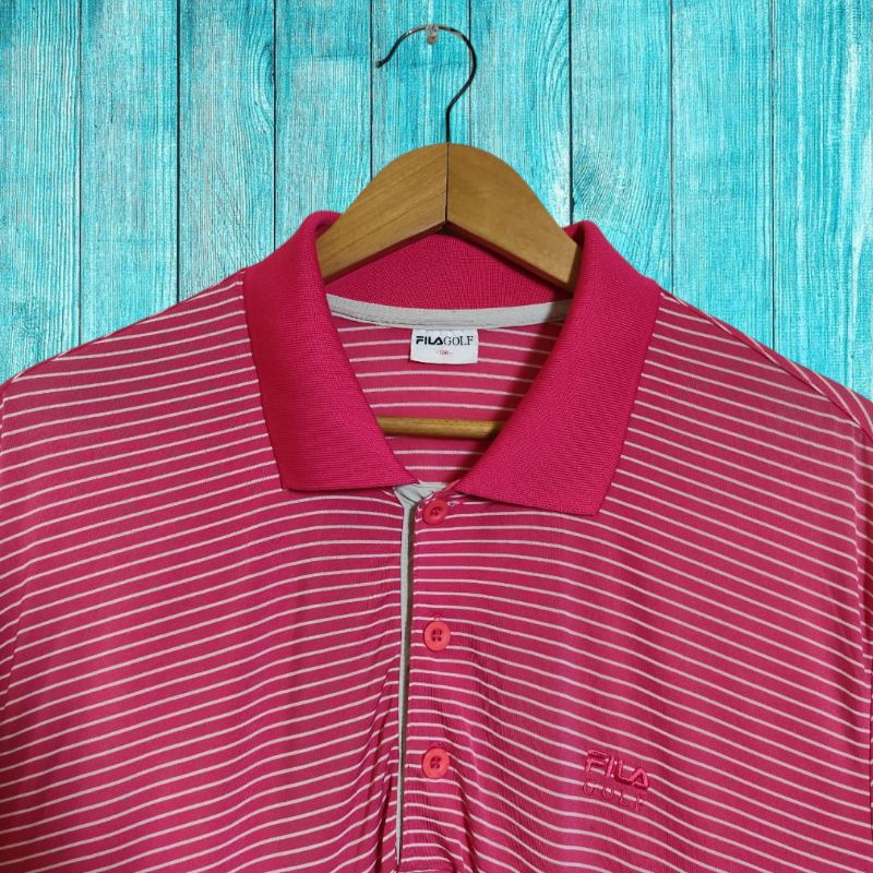 Fila golf kaos kerah olahraga pria, baju atasan olahraga pria