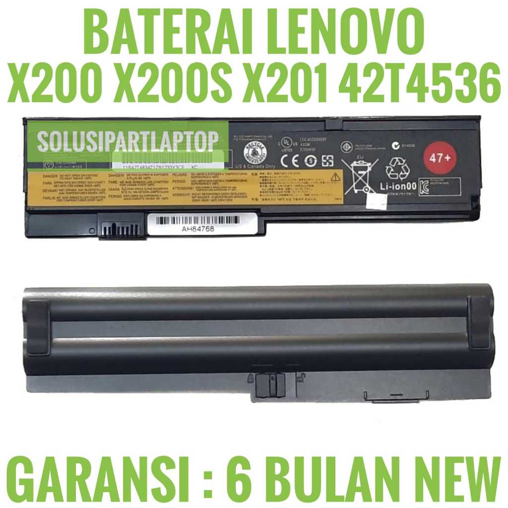 BATERAI LENOVO X200 X200S X201 42T4536 BLACK
