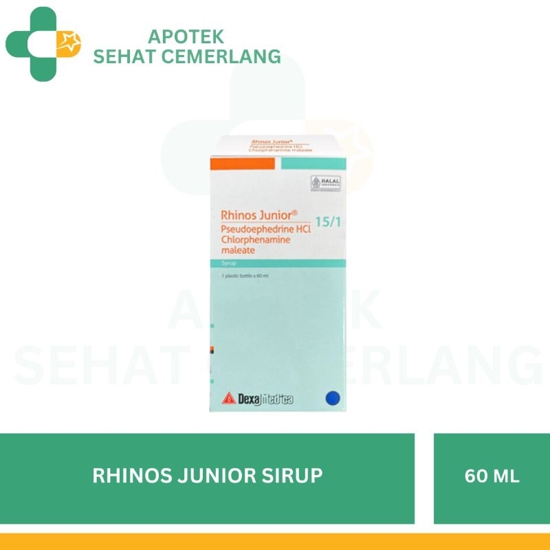 Rhinos Junior Syrup 60 mL - Obat Flu, Pilek, Demam, Hidung Tersumbat
