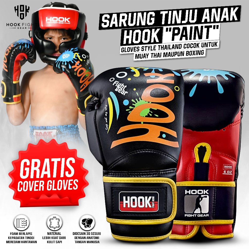 Sarung Tinju Anak Hook, Boxing Gloves Anak, Sarung Tangan Anak Muay Thai, Sarung Tangan Tinju Anak, 