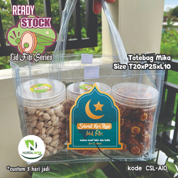 

Tas Mika Parcel Lebaran CUSTOM Berbentuk Eksklusif ( 20x25x10 0.25)/ Tas Bingkisan KUE Idul Fitri