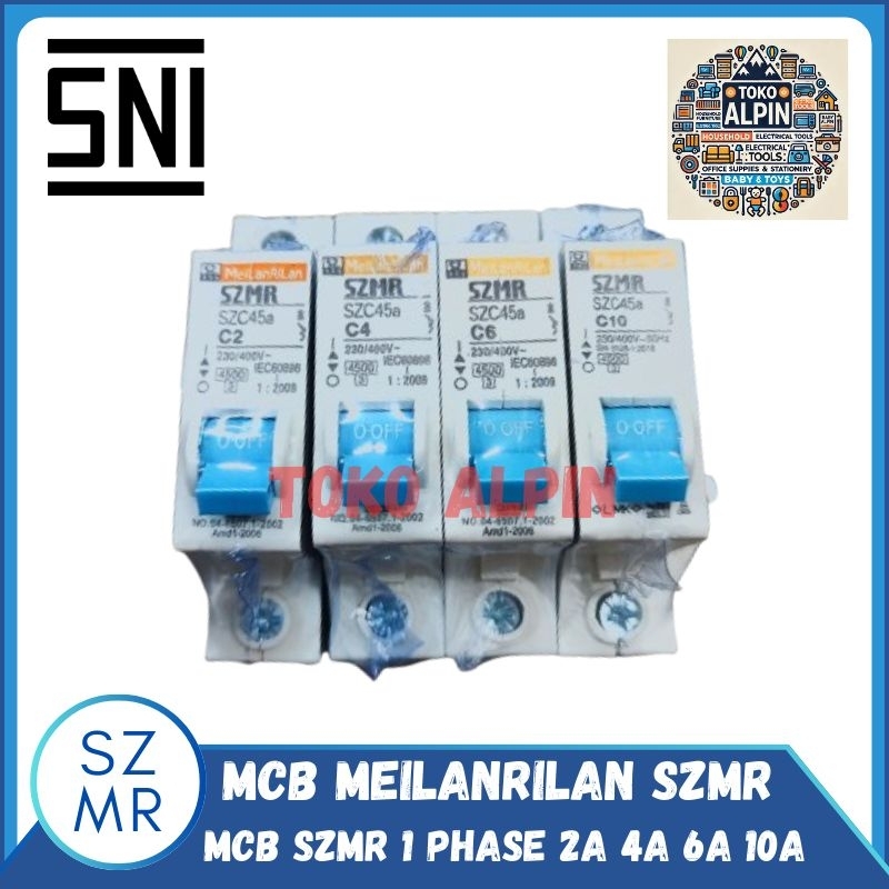 MCB SZMR 1 Phase 2A / 4A / 6A / 10A - MCB Meilanrilan SNI
