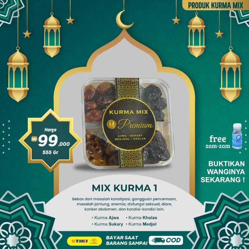 

PAKET KURMA MIX 1 PREMIUM FREE 50 ML ZAM ZAM