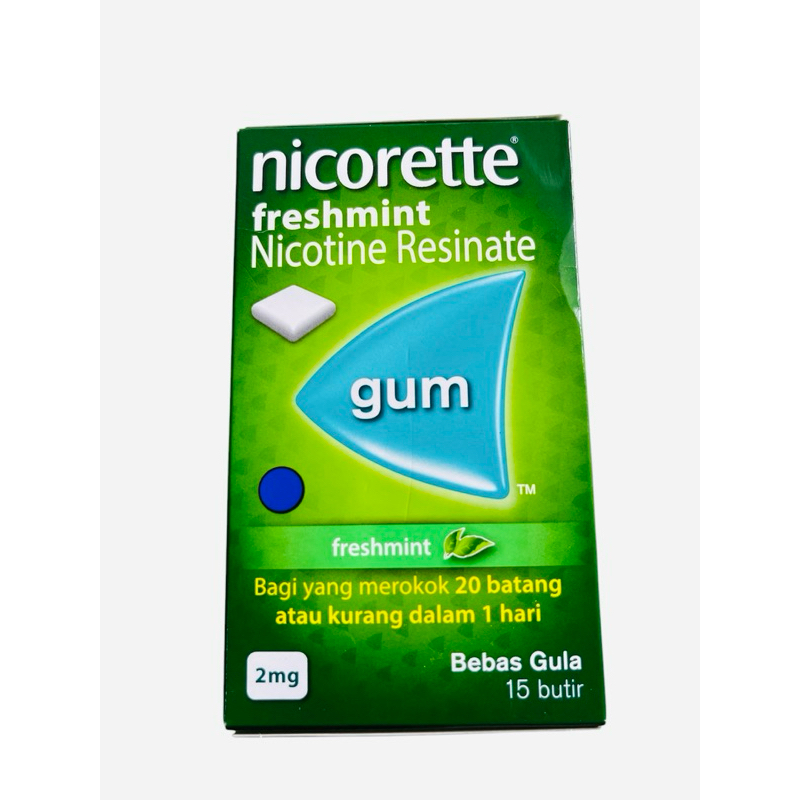 

Permen Freshmint gum Nicorette Mengurangi berlebih Mer0k0k bebas gula 2mg