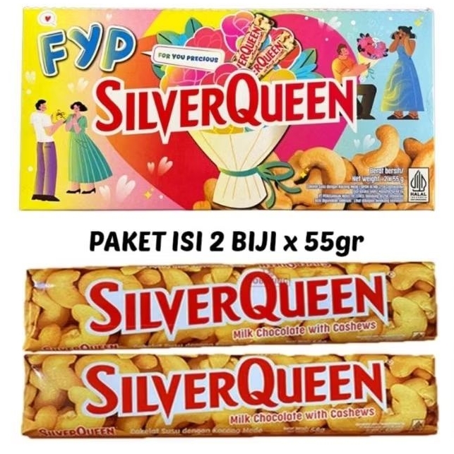 

SILVERQUEEN COKELAT MENTE / COKELAT MEDE 55 GR x 2 PCS + BUBBLEWRAP