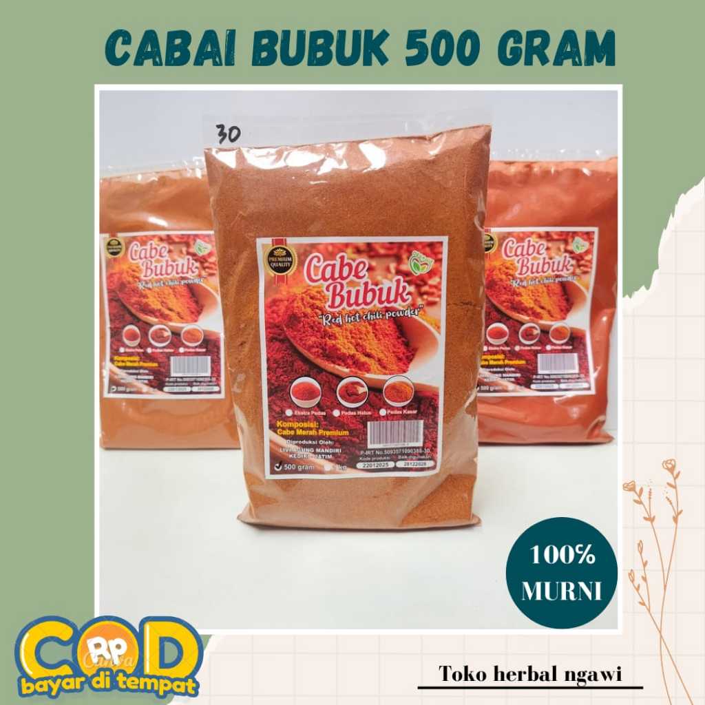

CABE MERAH BUBUK PEDAS ORIGINAL KEMASAN 500 GR