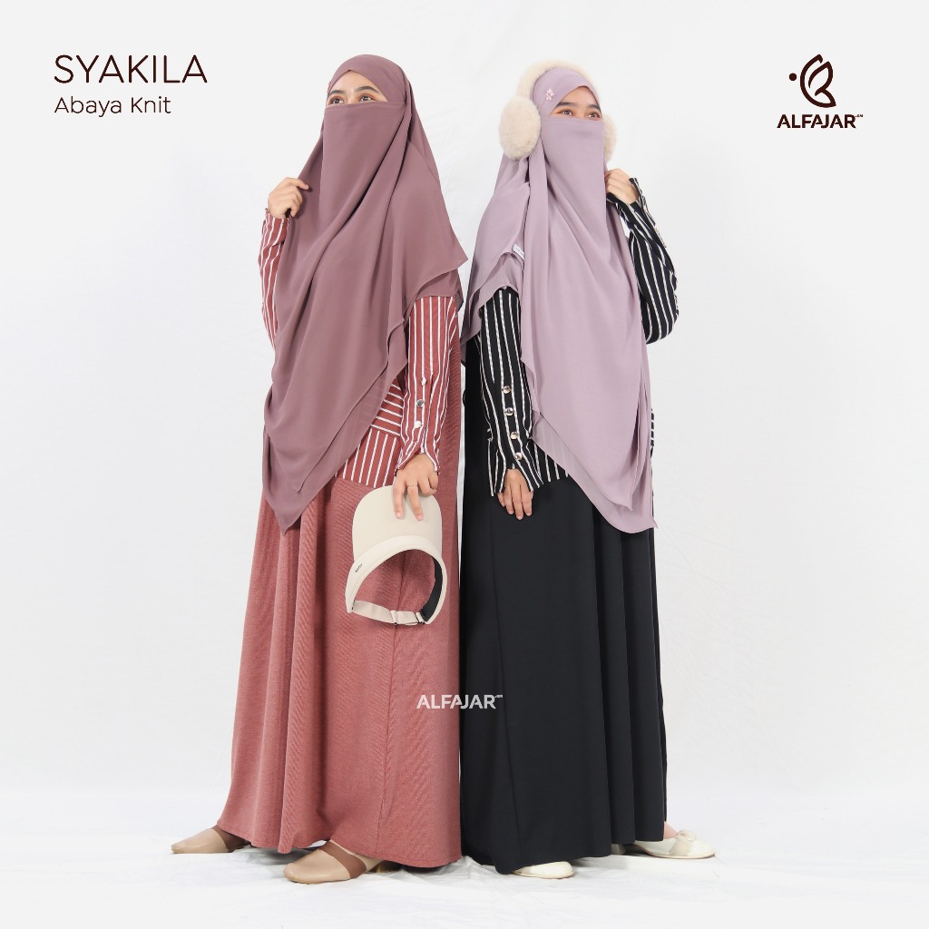 Alfajar - Abaya Gamis Kaftan Syari Muslimah Syakila Knit Snow Premium exklusif