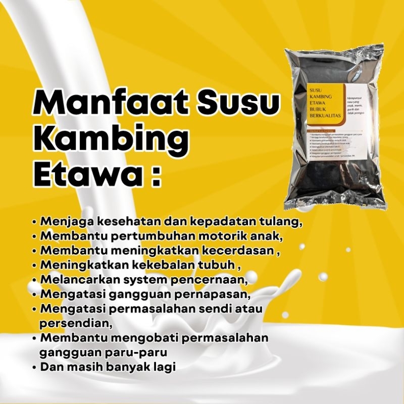 

SUSU KAMBING ETAWA BUBUK KEMASAN 1 KG membantu pengobatan paru paru