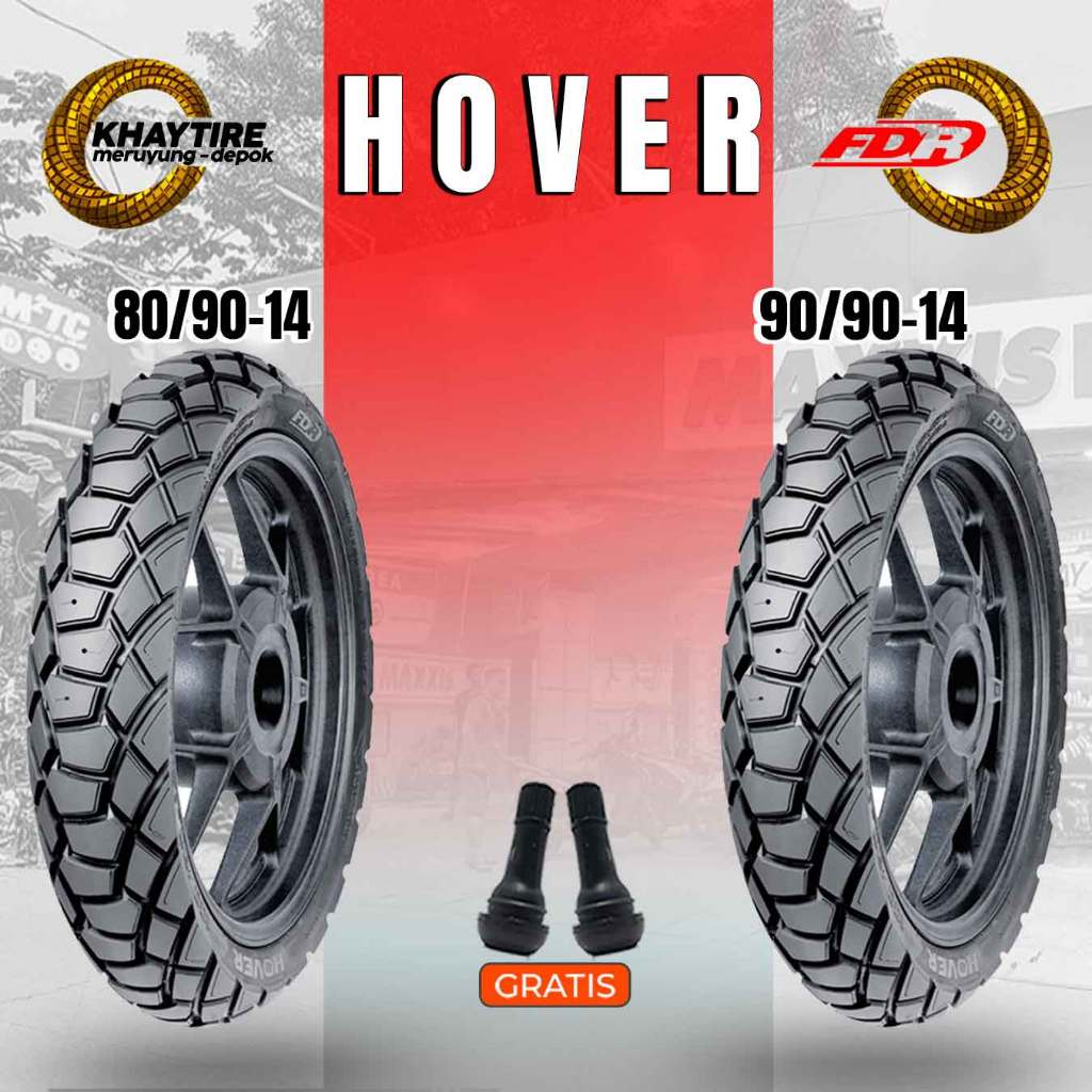 Paket Ban Motor Matic FDR HOVER 80/90-14 + 90/90-14 Tubeless