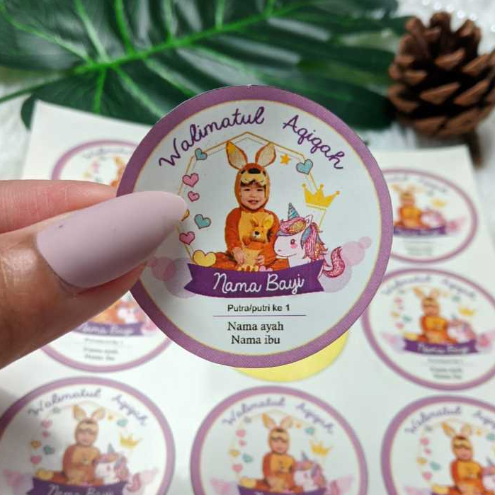 

9-15 Threemind Cetak Sticker Aqiqah Anak Bayi Label Kikah Stiker Bulat Akikah Free Desain Uk.Besar
