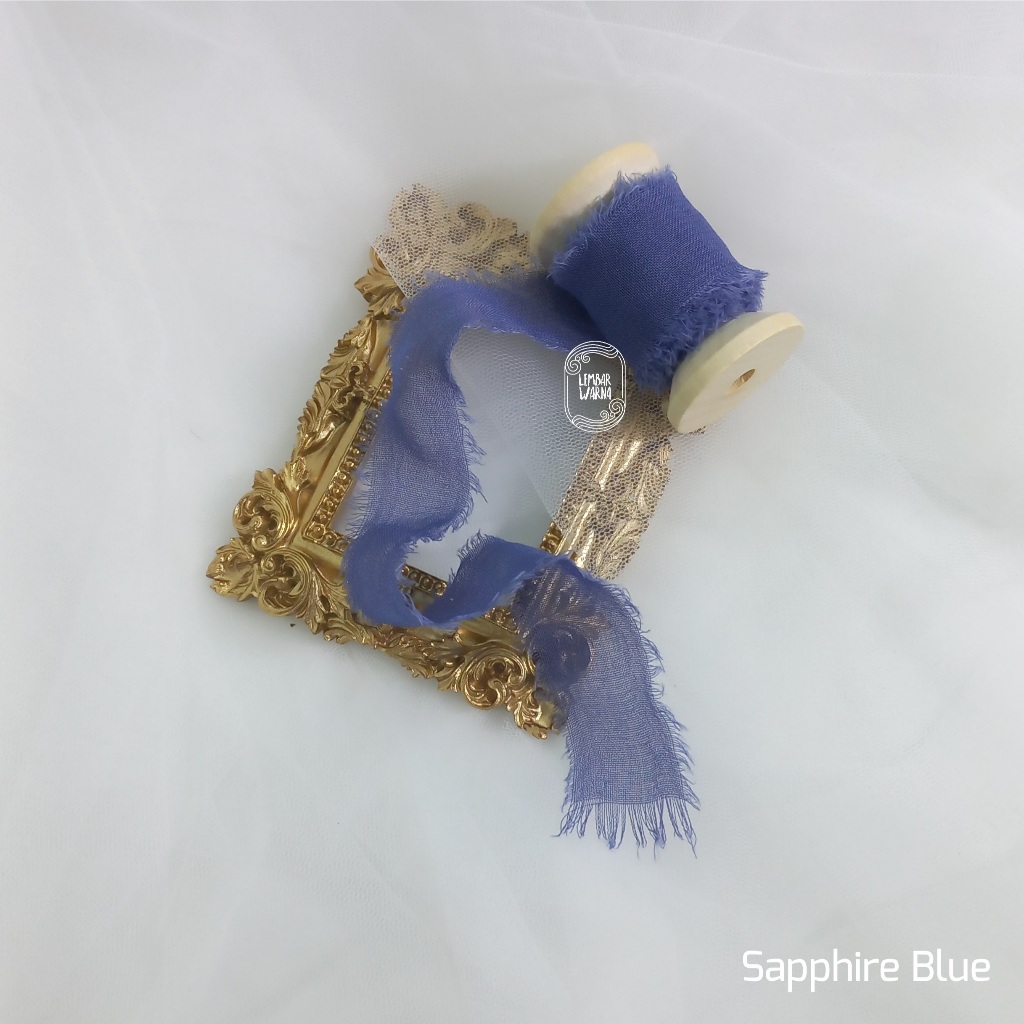 

Sapphire Blue - Silk Ribbon / pita undangan wedding calligraphy hampers buket keepsake