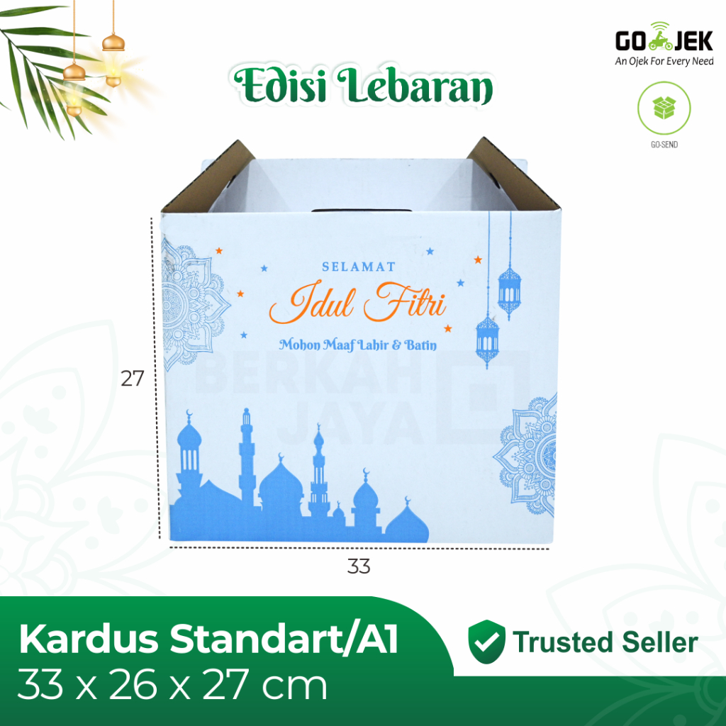 

Box Parcel 33x26x27 cm / Kardus Parcel Jinjing / Parcell Lebaran / Idul Fitri / Eid Mubarak / Box Paket Sembako / Box Hampers Lebaran (Lebaran Jinjing Putih Biru 33 x 26 x 27 cm)