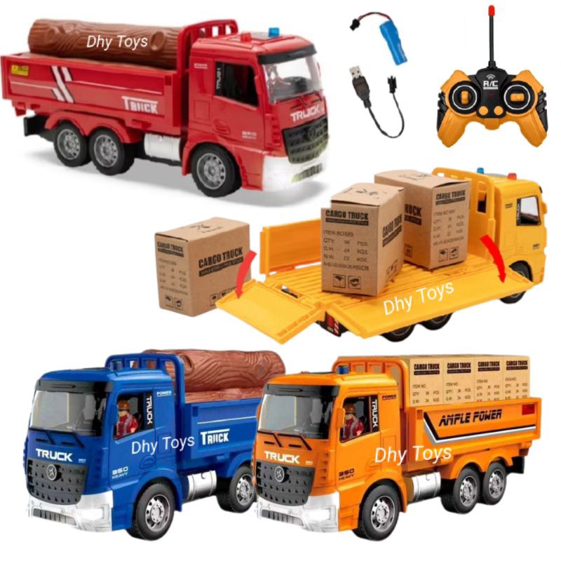 Mainan Mobil Remot Control Rc Truck Pickup Truk Pengangkut Kayu Kardus Dump Truck