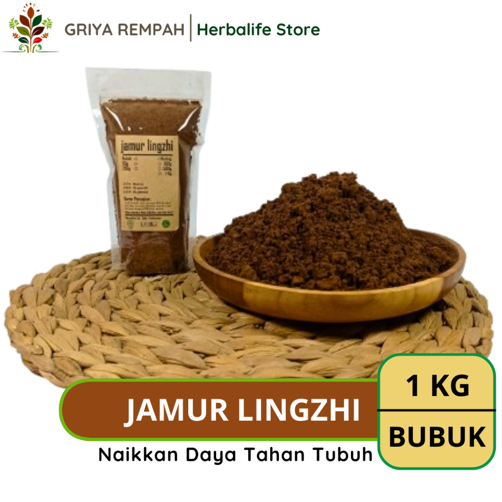 

JAMUR LINGZHI BUBUK 1 KG Premium Reishi Ramuan Rempah Herbal Kering Alami untuk Vitalitas dan Kekebalan Tubuh Lingshi Jamu Tradisional Simplisia Ganoderma sichuanense