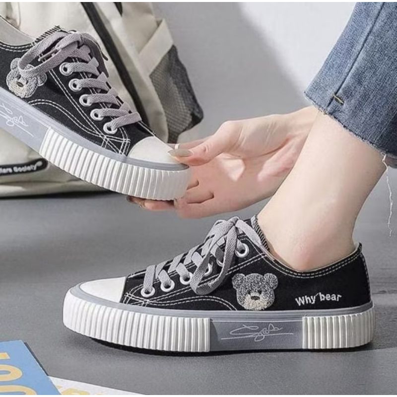 SEPATU SNEAKERS WANITA WHY TEDDY BEAR