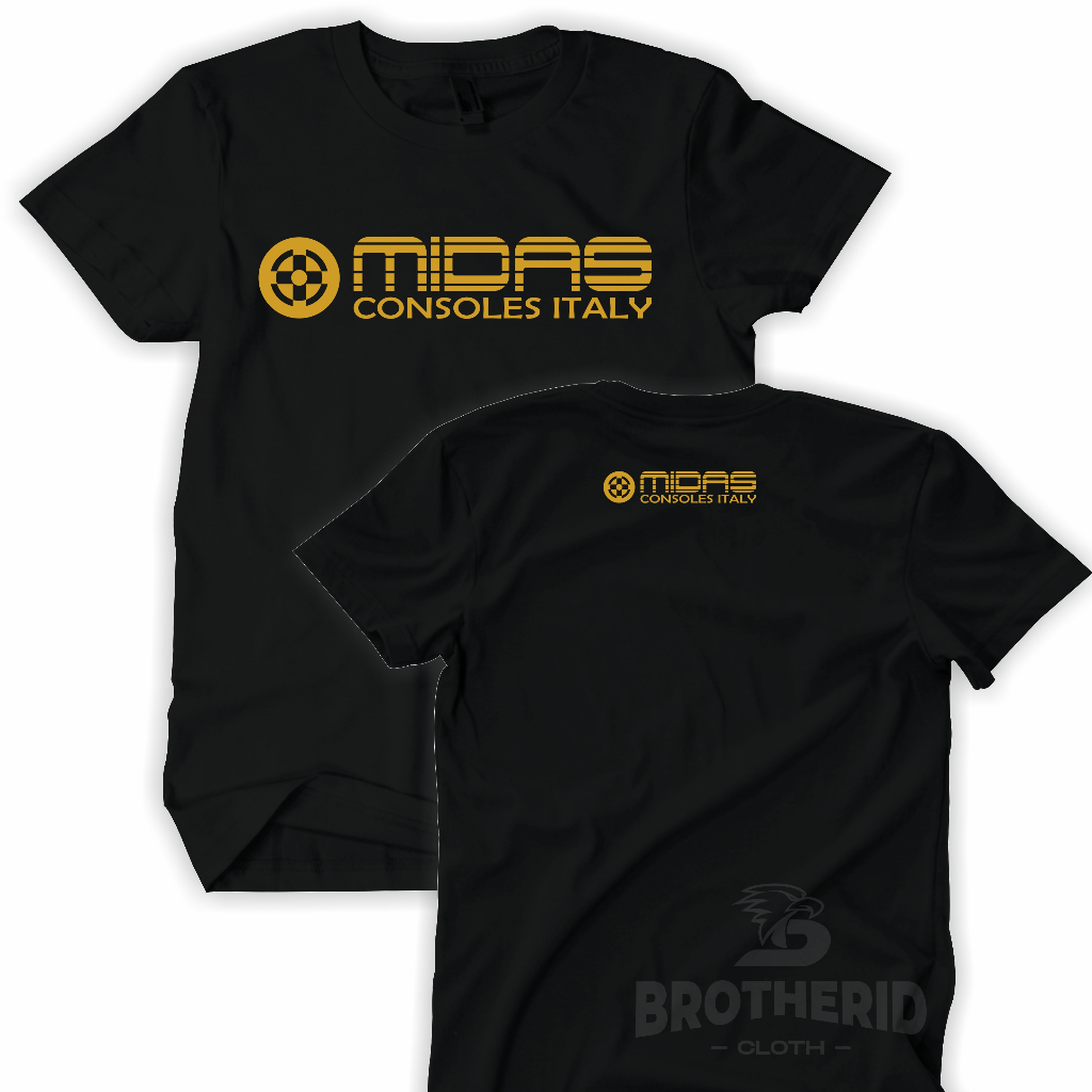 Kaos Midas Consoles Italy Audio Baju Operator Sound System Original