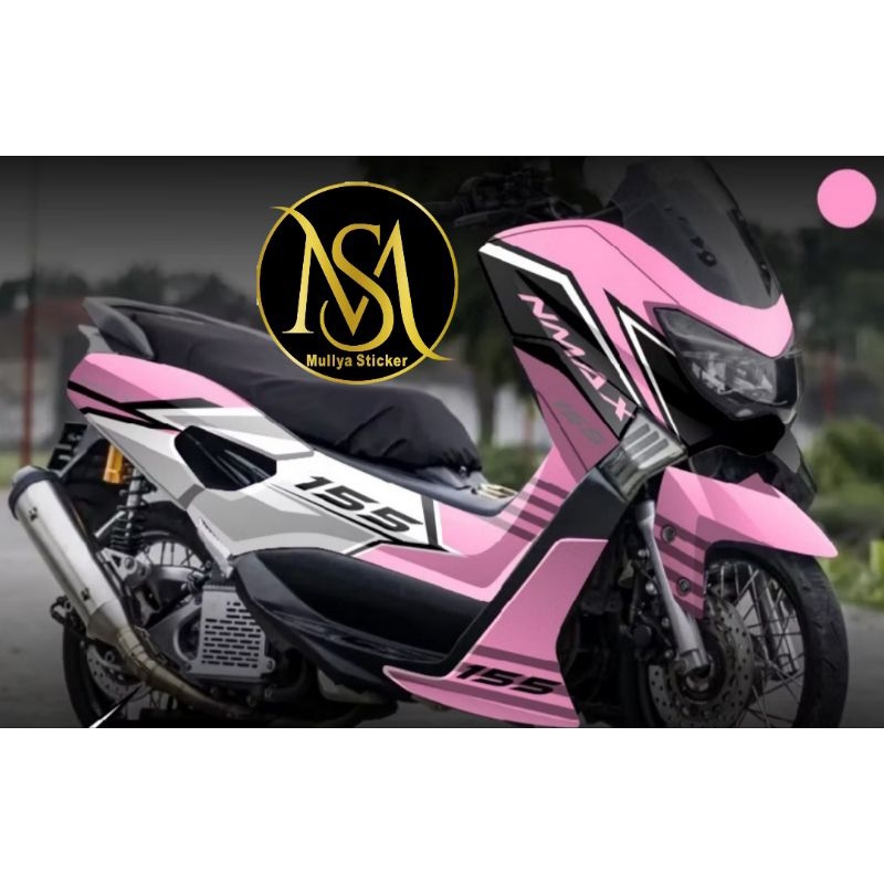 decal nmax old 155 full body grafis pink putih glossy