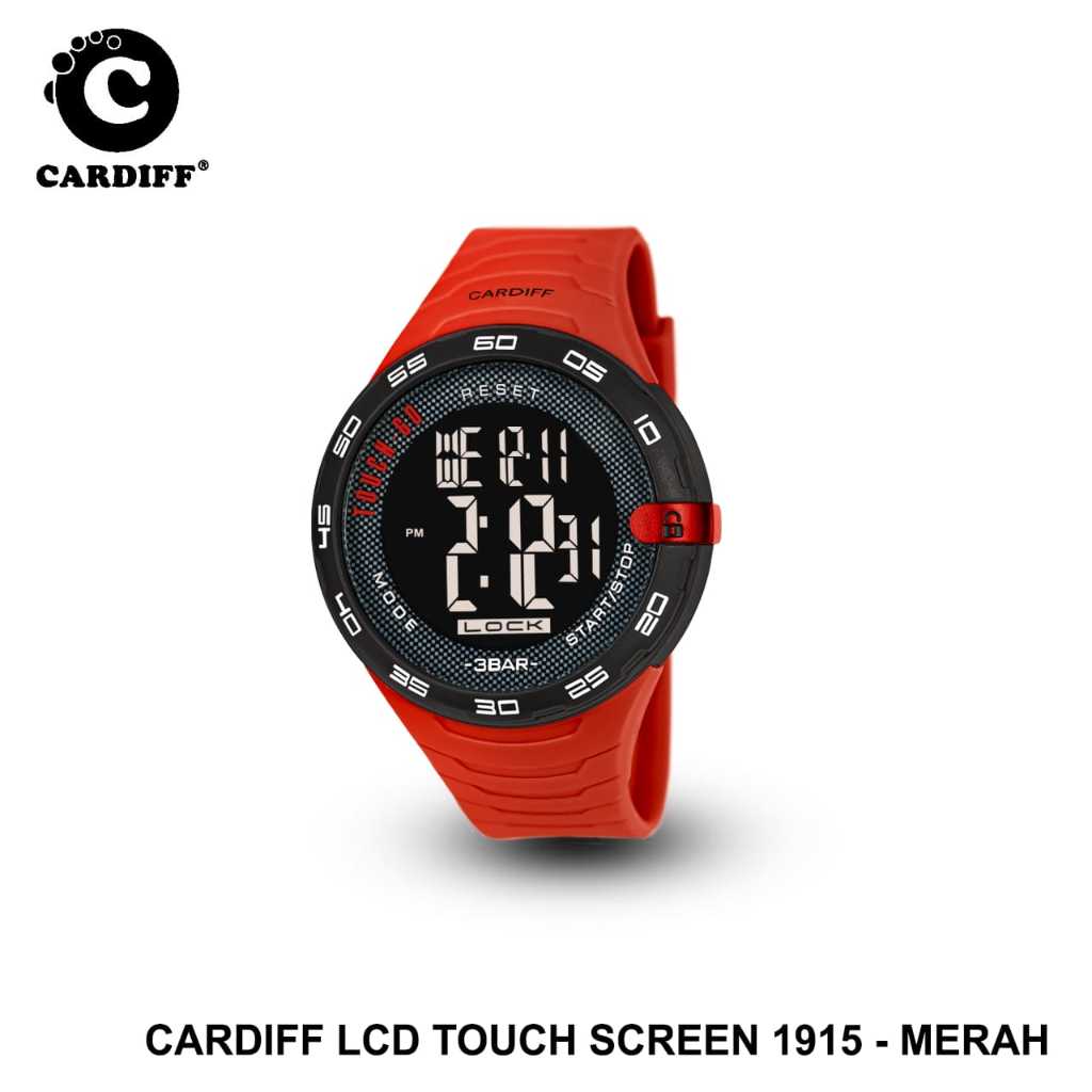 Jam Tangan Pria CARDIFF 1915 Original Rubber Touch Screen