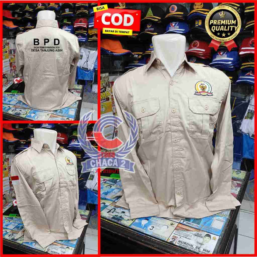 kemeja bpd full bordir/seragam bpd lengan panjang pdh bpd full bordiran