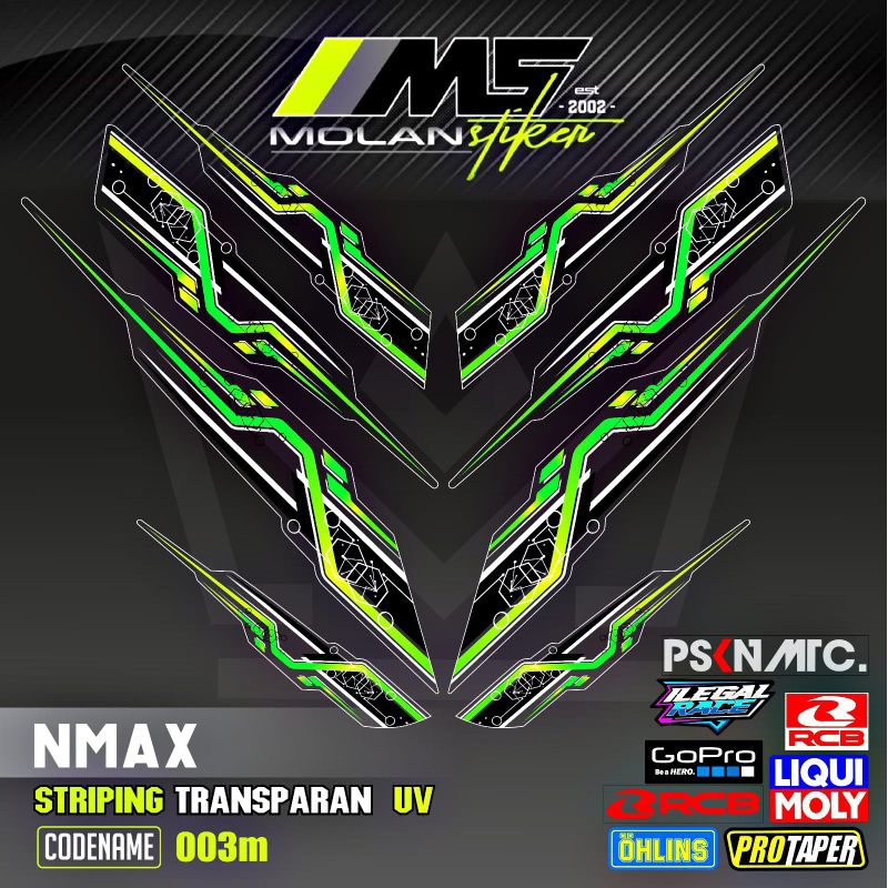 Decal Sticker Striping Variasi Transparan Uv Nmax 155 Connected 2019-2023 Nmax Gen 2 Nmax 155 Abs Nm