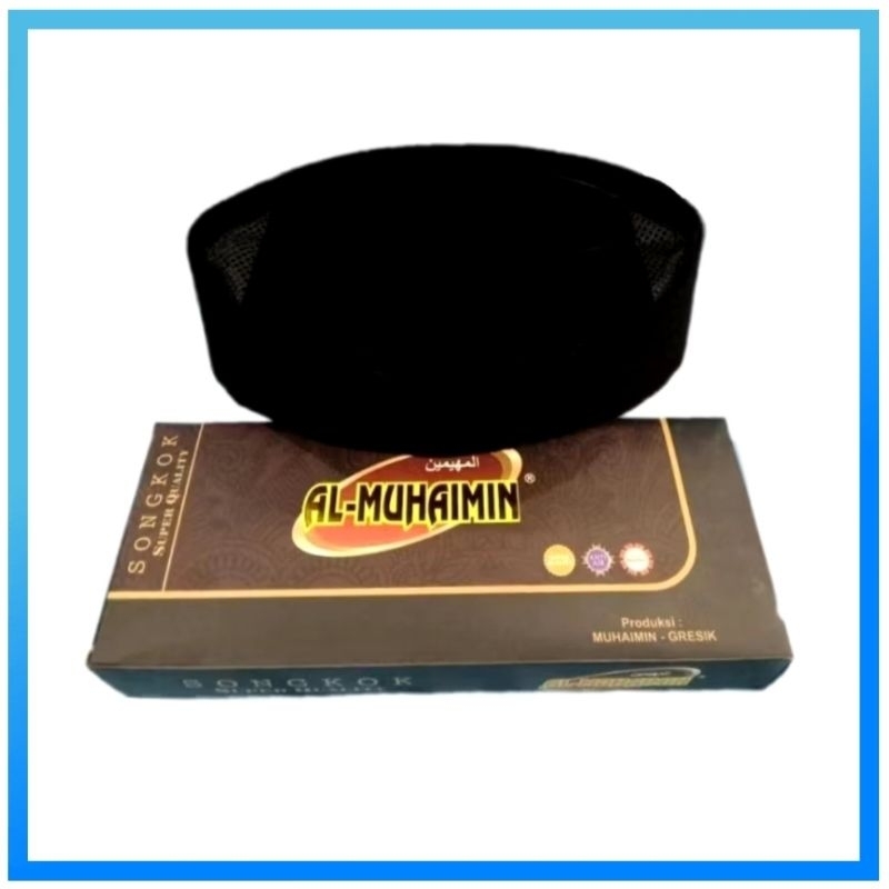 (TINGGI 7CM) SONGKOK HITAM AL MUHAIMIN | PECI AL MUHAIMIN | PECI SANTRI | SONGKOK PONDOK